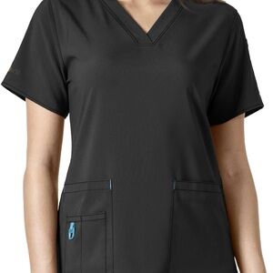 Carhartt Women’s Force Cross-Flex Flex Panel V-Neck Scrub Top Medium Black NWT